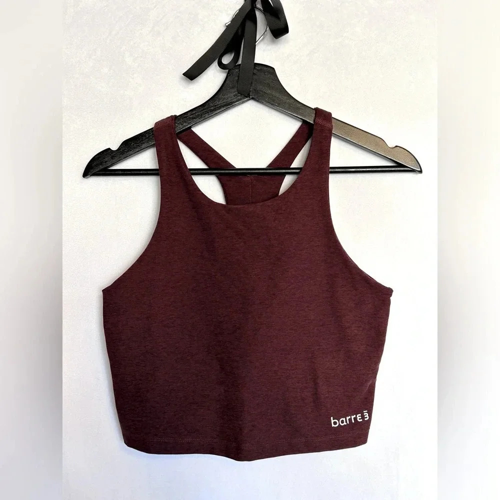 Beyond Yoga x Barre 3 Crop Tank w Built In Bra Size Large